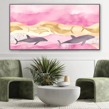 Quadro Stampa su Tela Delfini - CupidoDesign