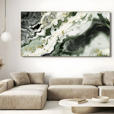 Quadro Stampa su Tela Delicato Marmo Verde - CupidoDesign