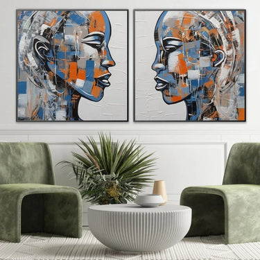 Quadro Stampa su Tela Dialogo Silenzioso - CupidoDesign