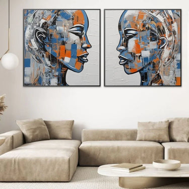 Quadro Stampa su Tela Dialogo Silenzioso - CupidoDesign
