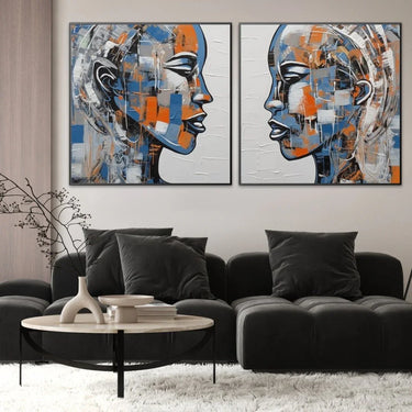 Quadro Stampa su Tela Dialogo Silenzioso - CupidoDesign
