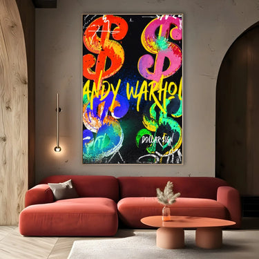 Quadro Stampa su Tela Dollar Sign Graffiti - CupidoDesign
