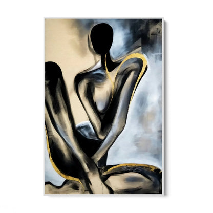 Abstrakti nainen 70x100cm valkoisella kehyksellä
