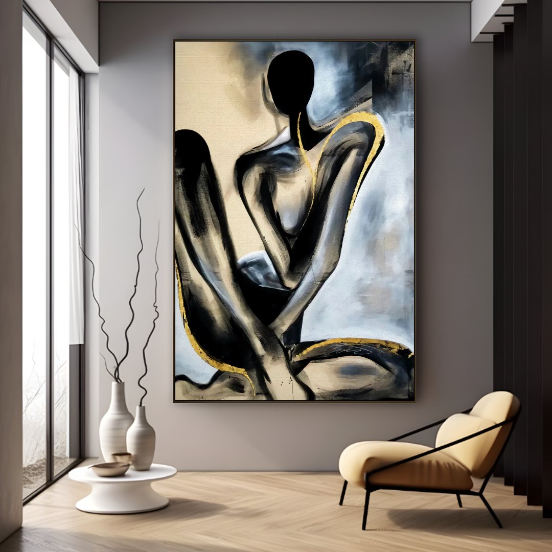 Mujer Abstracta 80x120cm Con Marco Negro