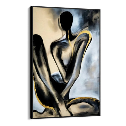 Abstrakt kvinde 80x120 cm med sort ramme