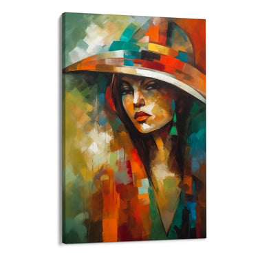 Quadro Stampa su Tela Donna con cappello - CupidoDesign