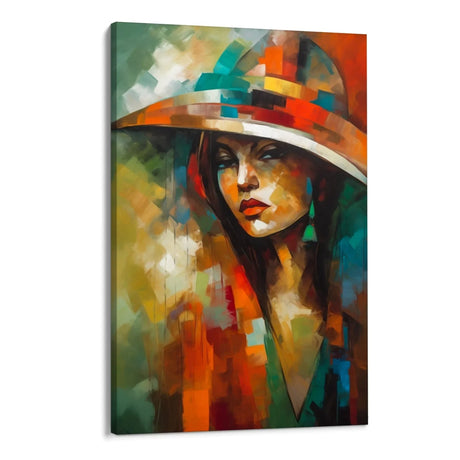 Quadro Stampa su Tela Donna con cappello - CupidoDesign