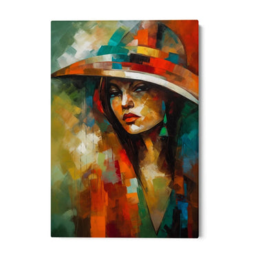 Quadro Stampa su Tela Donna con cappello - CupidoDesign