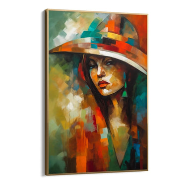 Quadro Stampa su Tela Donna con cappello - CupidoDesign