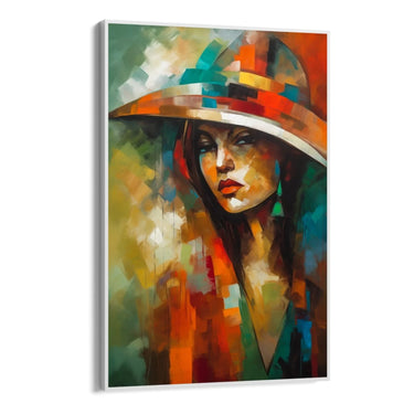 Quadro Stampa su Tela Donna con cappello - CupidoDesign