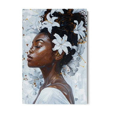 Quadro Stampa su Tela Donna di fiori - CupidoDesign