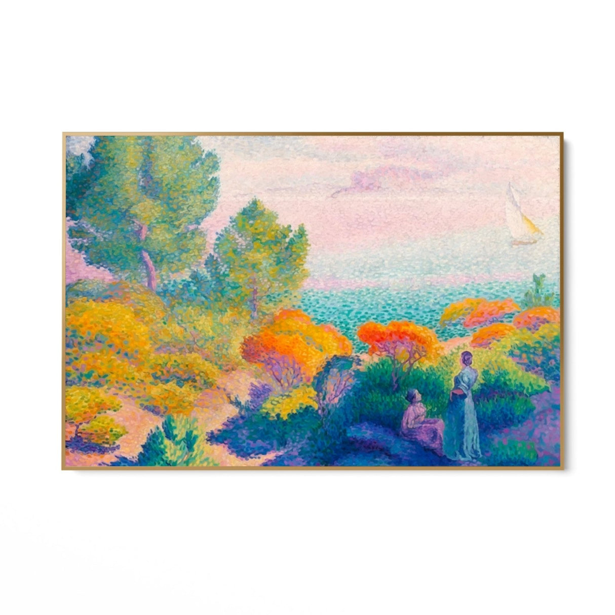 Deux femmes au bord de la Méditerranée, Henri Edmond Cross (1896)