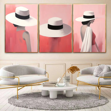 Quadro Stampa su Tela Eleganza Sotto il Cappello - CupidoDesign