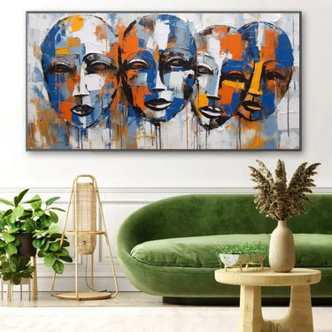 Quadro Stampa su Tela Espressioni Sfuggenti - CupidoDesign
