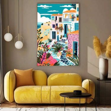 Quadro Stampa su Tela Estate in Grecia - CupidoDesign