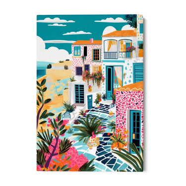 Quadro Stampa su Tela Estate in Grecia - CupidoDesign