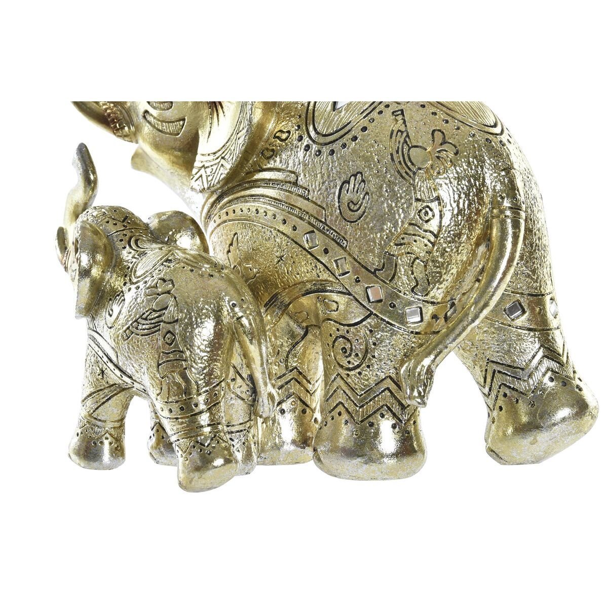 Familie gylden elefant 17 x 11 x 15 cm