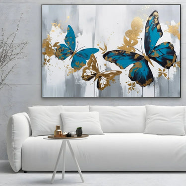 Quadro Stampa su Tela Farfalle Dorate - CupidoDesign