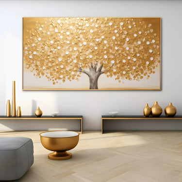 Quadro Stampa su Tela Felicità Dorata - CupidoDesign