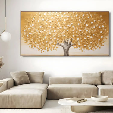 Quadro Stampa su Tela Felicità Dorata - CupidoDesign
