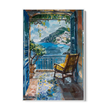 Quadro Stampa su Tela Finestra su Positano, Italia - CupidoDesign