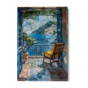 Quadro Stampa su Tela Finestra su Positano, Italia - CupidoDesign