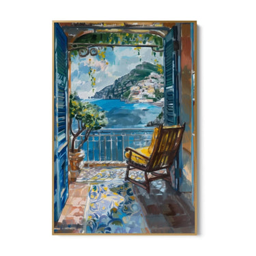 Quadro Stampa su Tela Finestra su Positano, Italia - CupidoDesign