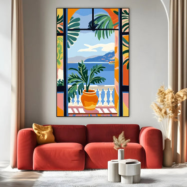 Quadro Stampa su Tela Finestra sul mediterraneo - CupidoDesign