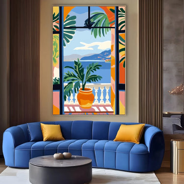 Quadro Stampa su Tela Finestra sul mediterraneo - CupidoDesign