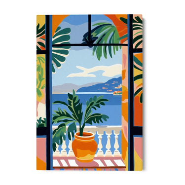 Quadro Stampa su Tela Finestra sul mediterraneo - CupidoDesign
