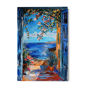 Quadro Stampa su Tela Finestre su Ibiza, Spagna - CupidoDesign