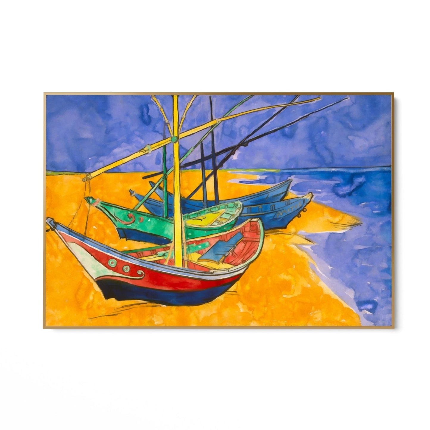 Fiskebåtar på stranden I, Vincent Van Gogh