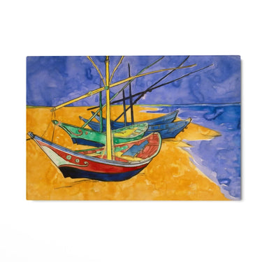 Quadro Stampa su Tela Fishing Boats on the Beach I, Vincent Van Gogh - CupidoDesign