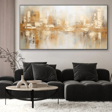 Quadro Stampa su Tela Flussi di Emozioni 75x150cm Con Cornice Nera - CupidoDesign