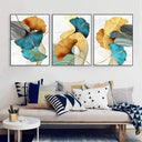 Quadro Stampa su Tela Foglie d'autunno Set da 3 50x70cm - CupidoDesign