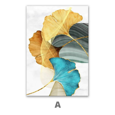 Quadro Stampa su Tela Foglie d'autunno Set da 3 50x70cm - CupidoDesign