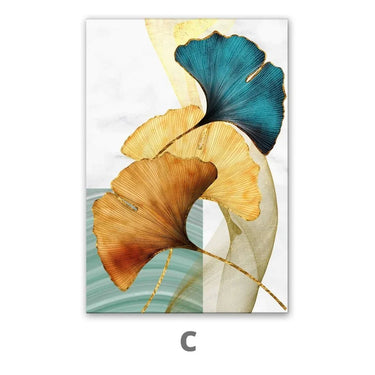 Quadro Stampa su Tela Foglie d'autunno Set da 3 50x70cm - CupidoDesign