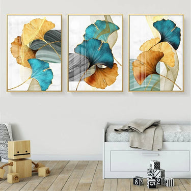 Quadro Stampa su Tela Foglie d'autunno Tela A 40x60cm Con cornice - CupidoDesign