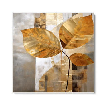 Quadro Stampa su Tela Foglie Lussuose 90x90cm - CupidoDesign