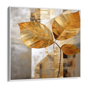 Quadro Stampa su Tela Foglie Lussuose 90x90cm - CupidoDesign