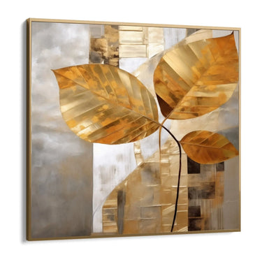 Quadro Stampa su Tela Foglie Lussuose 90x90cm - CupidoDesign