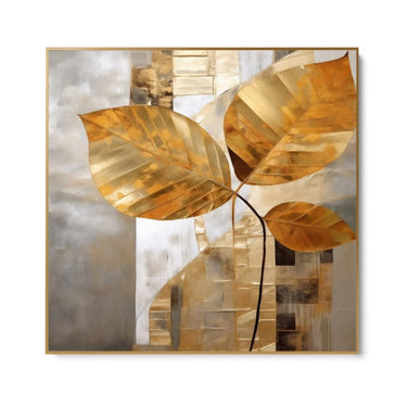 Quadro Stampa su Tela Foglie Lussuose 90x90cm - CupidoDesign