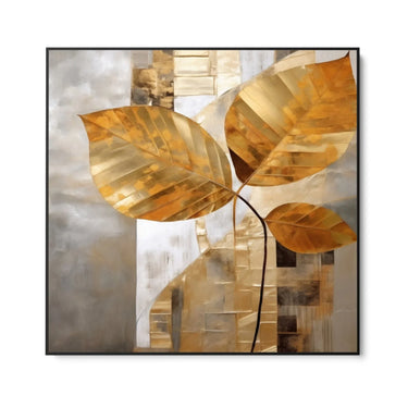 Quadro Stampa su Tela Foglie Lussuose 90x90cm - CupidoDesign
