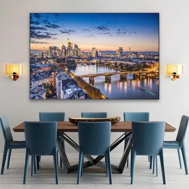 Quadro Stampa su Tela Francoforte al Tramonto, Germania - CupidoDesign