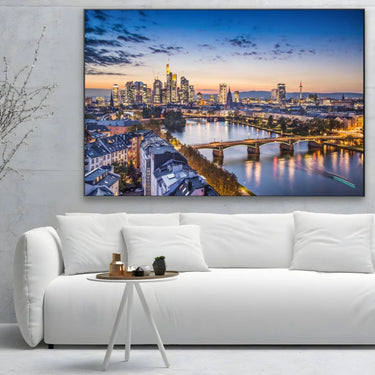 Quadro Stampa su Tela Francoforte al Tramonto, Germania - CupidoDesign