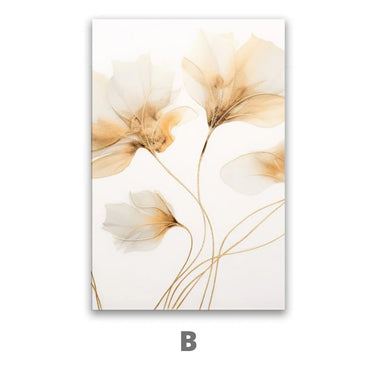 Quadro Stampa su Tela Gardenia dorata - CupidoDesign
