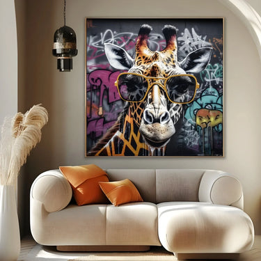 Quadro Stampa su Tela Giraffa Graffiti - CupidoDesign