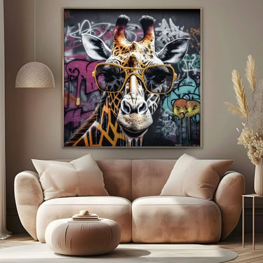 Quadro Stampa su Tela Giraffa Graffiti - CupidoDesign