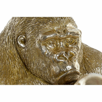 Gouden gorilla met bal 33 x 33 x 43 cm