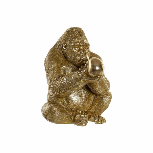 Golden gorilla with ball 33 x 33 x 43 cm